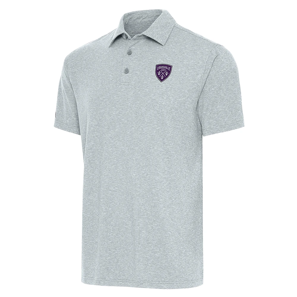 Men's Antigua Heather Gray Louisville City FC Tall Par 3 Polo
