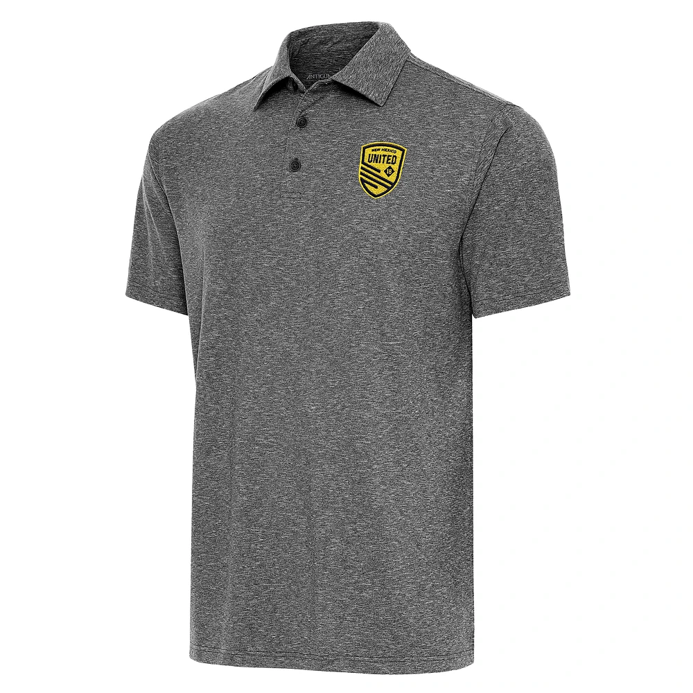 Men's Antigua Heather Black New Mexico United Tall Par 3 Polo