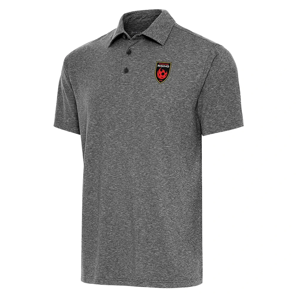Men's Antigua Heather Black Phoenix Rising FC Tall Par 3 Polo