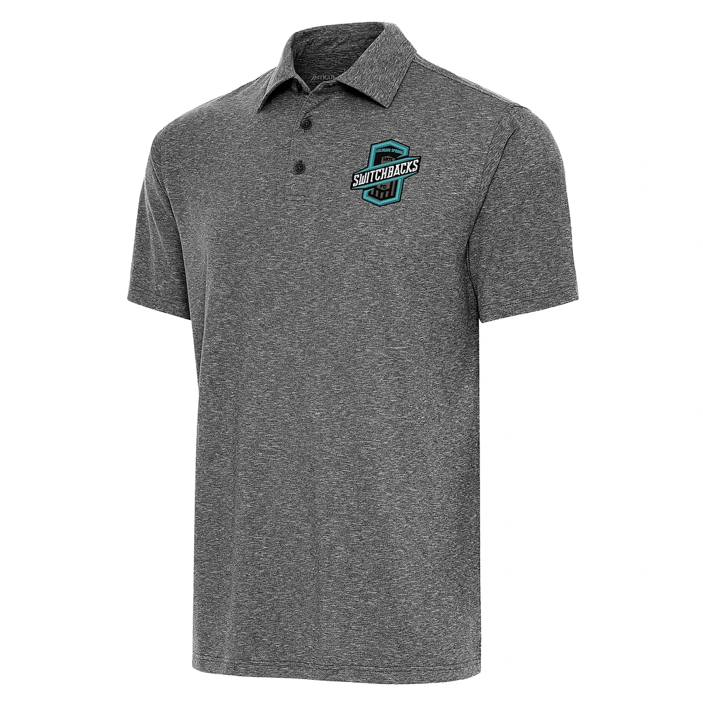 Men's Antigua Heather Navy Colorado Springs Switchbacks FC Big & Tall Par 3 Polo