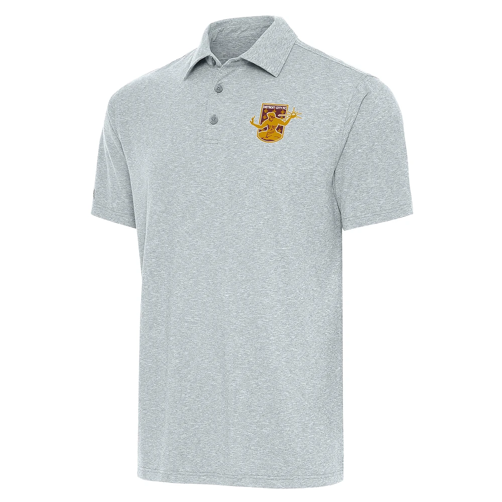 Men's Antigua Heather Gray Detroit City FC Tall Par 3 Polo