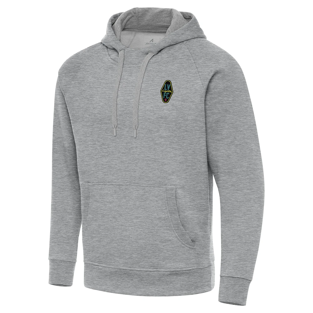 Men's Antigua Heather Gray Las Vegas Lights FC Tall Victory Pullover Hoodie