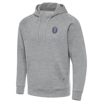 Men's Antigua Heather Gray Memphis 901 FC Big & Tall Victory Pullover Hoodie