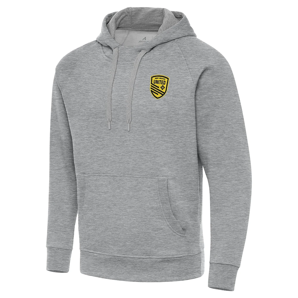 Men's Antigua Heather Gray New Mexico United Big & Tall Victory Pullover Hoodie