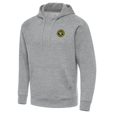 Men's Antigua Heather Gray Pittsburgh Riverhounds SC  Big & Tall Victory Pullover Hoodie