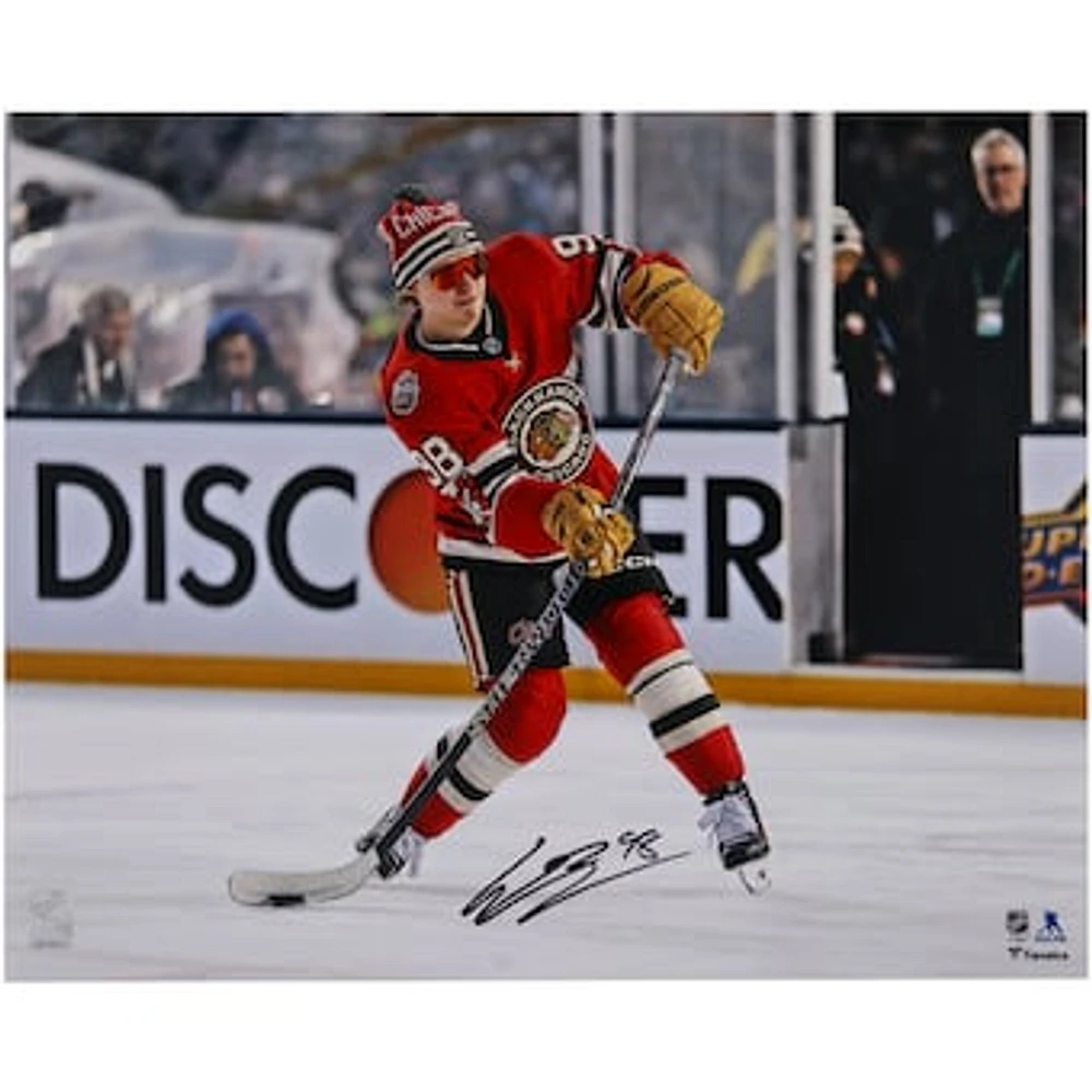 Connor Bedard Chicago Blackhawks Autographed 16" x 20" 2025 Winter Classic Photograph