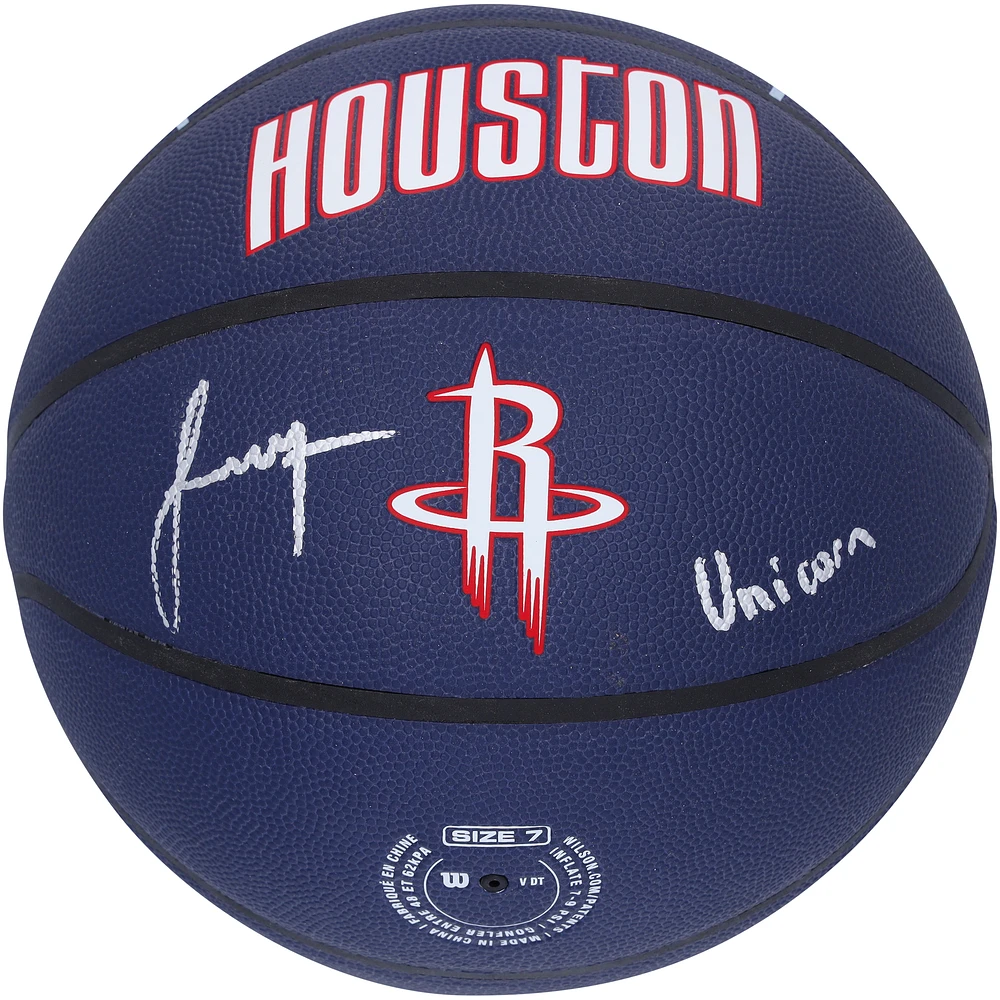 Jalen Green Houston Rockets Autographed Wilson City Collector Basketball with "Unicorn" Inscription