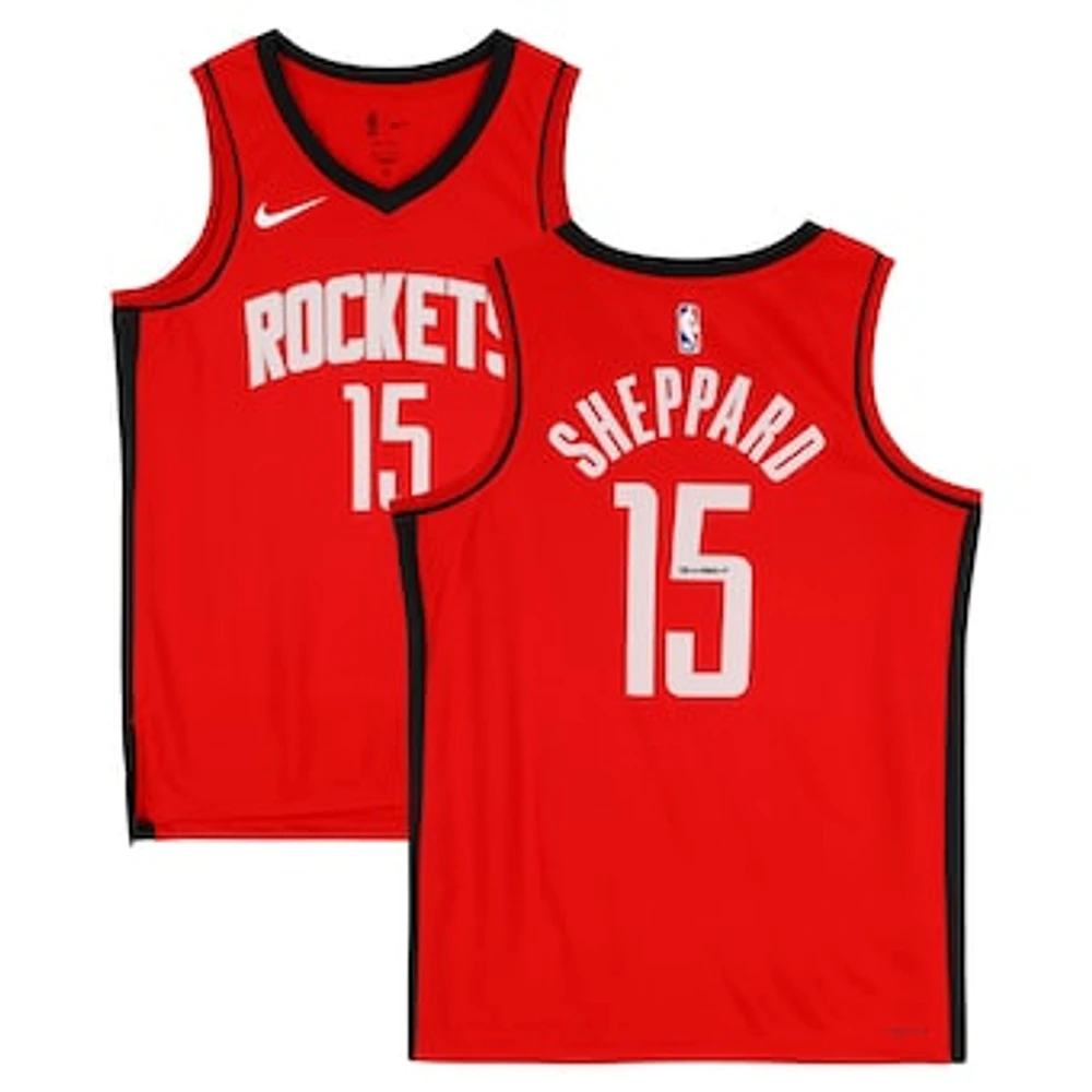 Reed Sheppard Houston Rockets Autographed Red Nike Icon Swingman Jersey