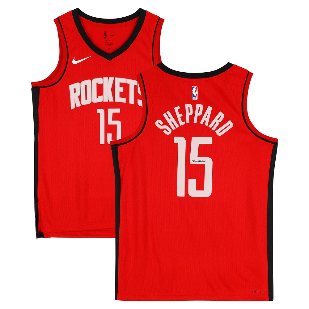 Reed Sheppard Houston Rockets Autographed Red Nike Icon Swingman Jersey