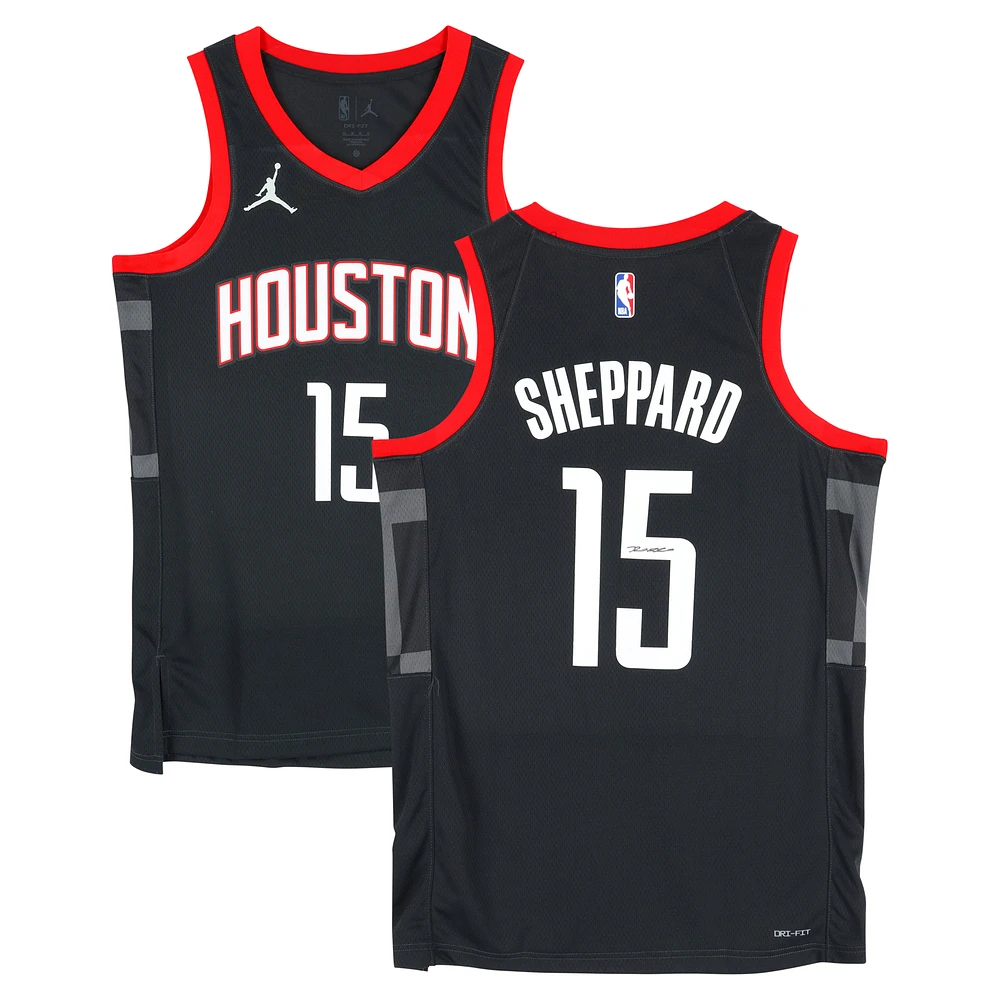 Reed Sheppard Houston Rockets Autographed Black Jumpman Statement Edition Swingman Jersey