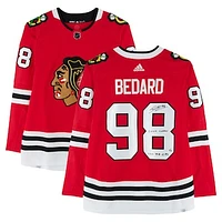 Connor Bedard Chicago Blackhawks Autographed Red adidas Authentic Jersey with Multiple Inscriptions - Limited Edition of 10