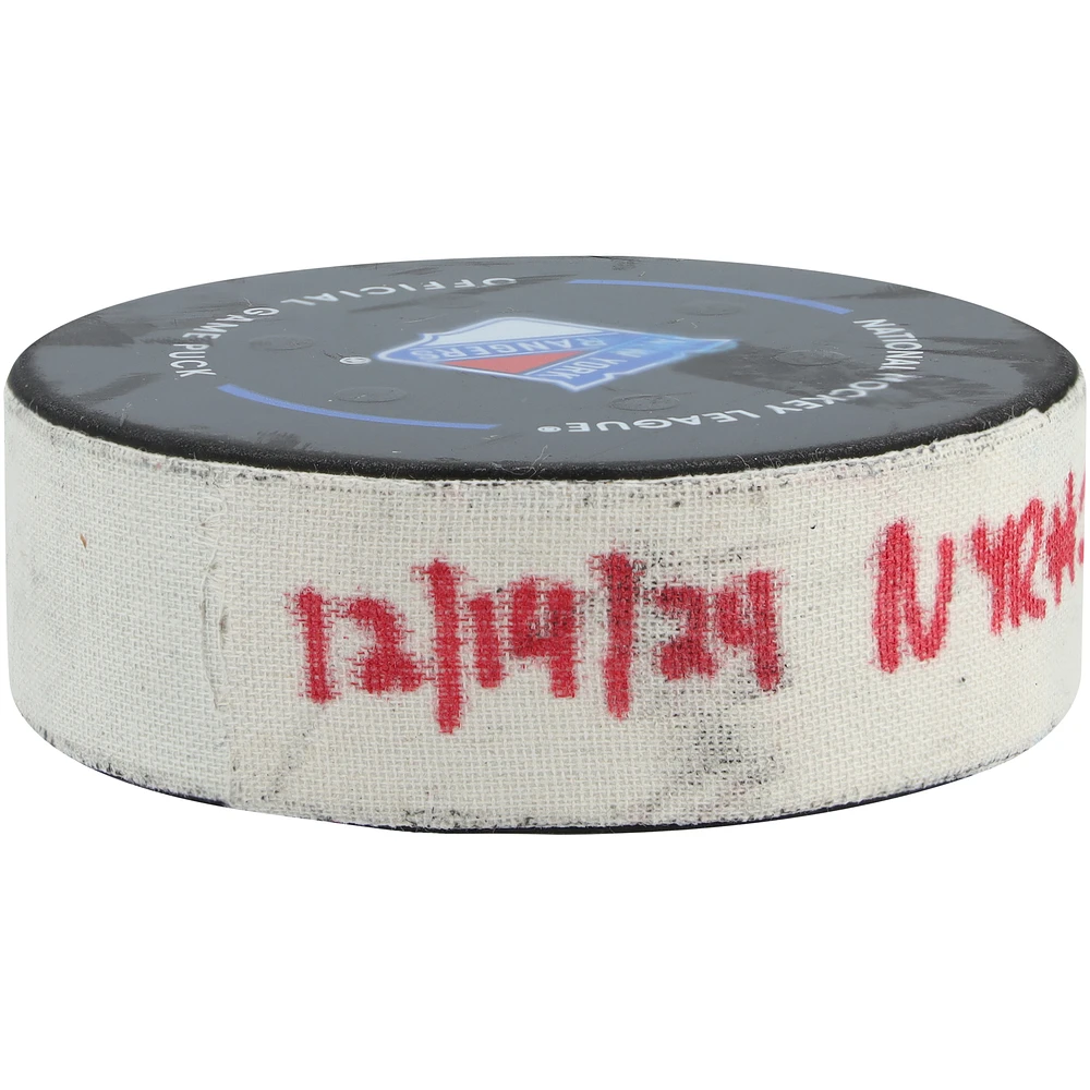 Filip Chytil New York Rangers Game-Used Goal Puck vs. Los Angeles Kings on December 14, 2024