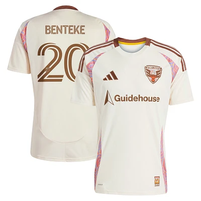 Men's adidas Christian Benteke Natural D.C. United 2025 The Soul Kit Replica Player Jersey
