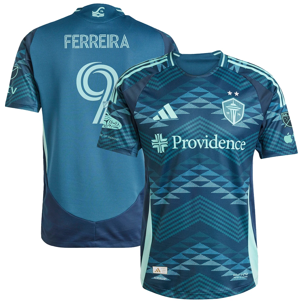 Men's adidas Jesus Ferreira Blue Seattle Sounders FC 2025 The Salish Sea Kit Authentic Player Jersey