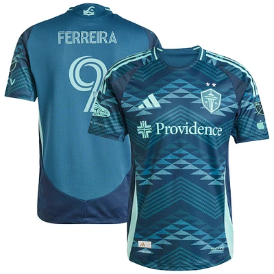 Men's adidas Jesus Ferreira Blue Seattle Sounders FC 2025 The Salish Sea Kit Authentic Player Jersey