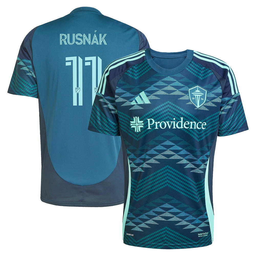 Men's adidas Albert Rusnak Blue Seattle Sounders FC 2025 The Salish Sea Kit Replica Player Jersey