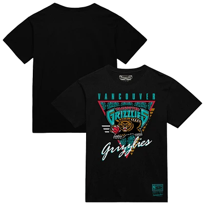 Men's Mitchell & Ness Black Vancouver Grizzlies Worldwide Collection Tri-Logo T-Shirt