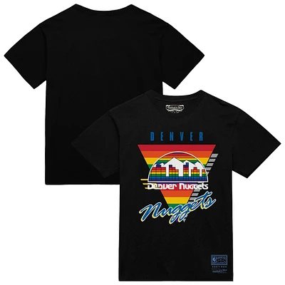 Men's Mitchell & Ness Black Denver Nuggets Worldwide Collection Tri-Logo T-Shirt