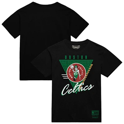 Men's Mitchell & Ness Black Boston Celtics Worldwide Collection Tri-Logo T-Shirt
