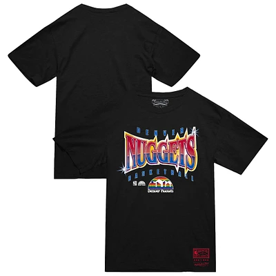 Men's Mitchell & Ness Black Denver Nuggets Worldwide Collection Glow Up T-Shirt