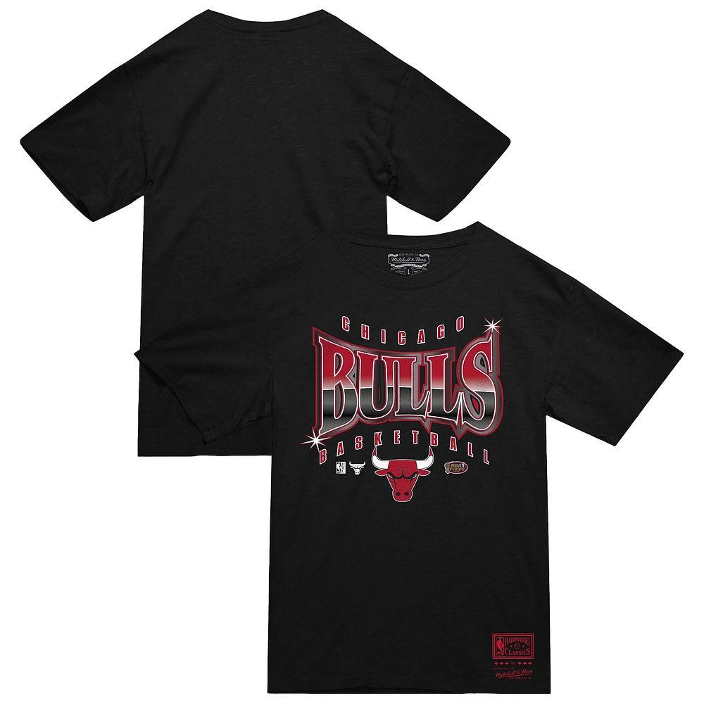 Men's Mitchell & Ness Black Chicago Bulls Worldwide Collection Glow Up T-Shirt
