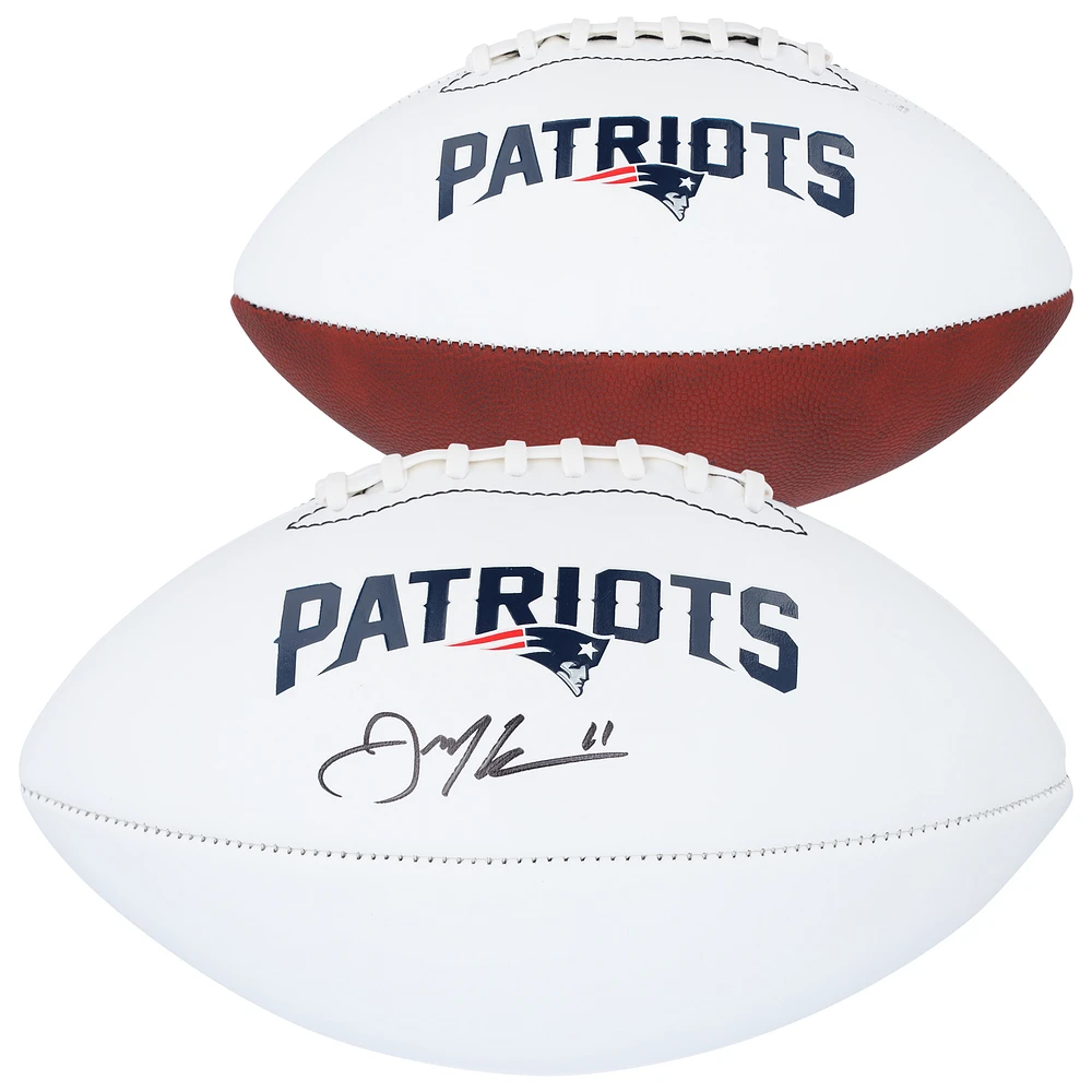 Julian Edelman New England Patriots Autographed Franklin White Panel Football