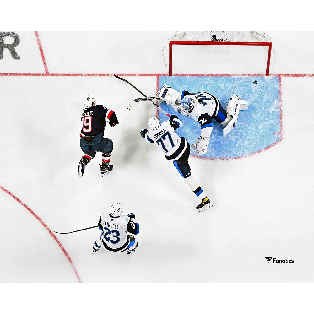 Matthew Tkachuk Team USA 4 Nations Face-Off Unsigned Scoring Goal vs. Finland Overhead Photograph