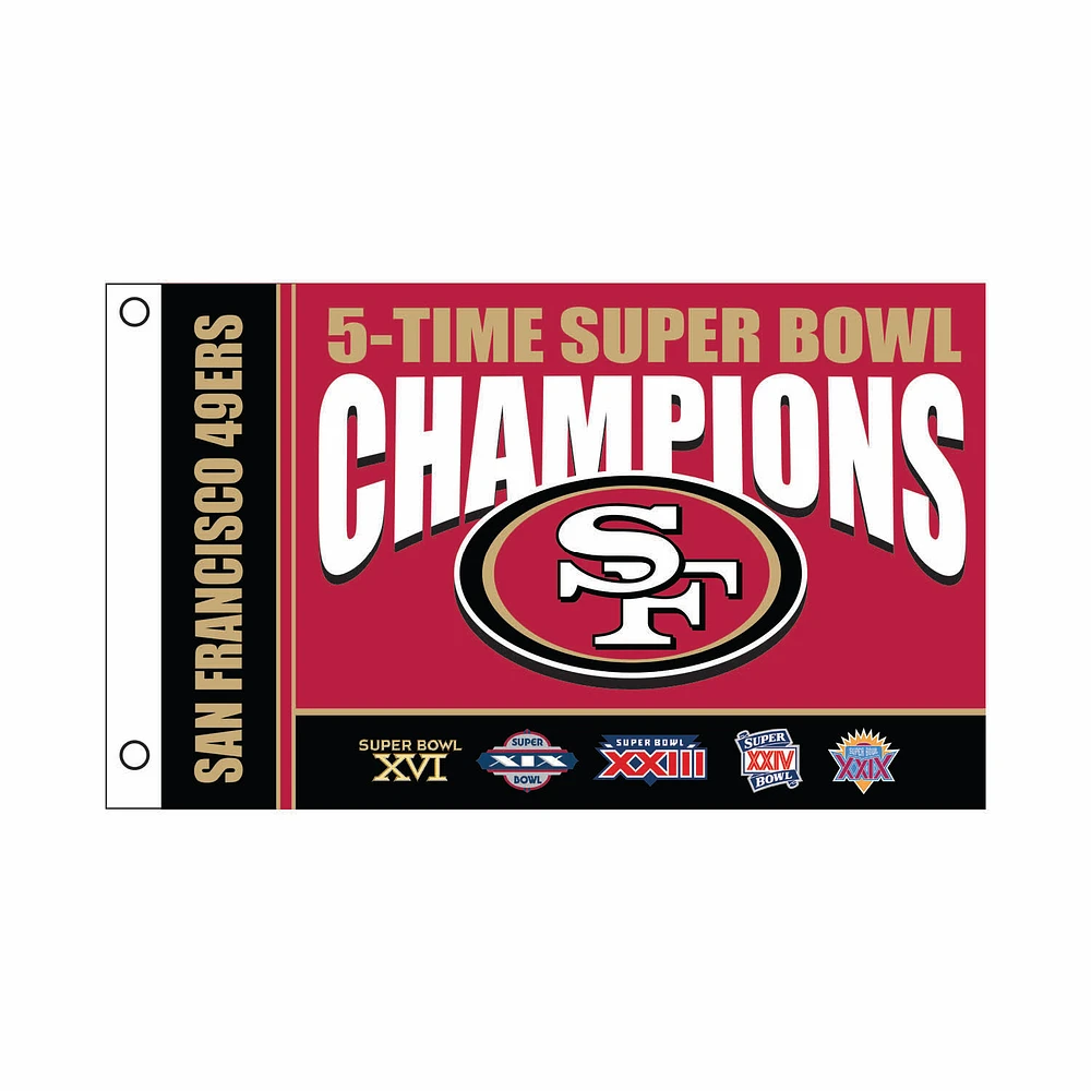 San Francisco 49ers 3' x 5' Super Bowl Champions Single-Sided Flag
