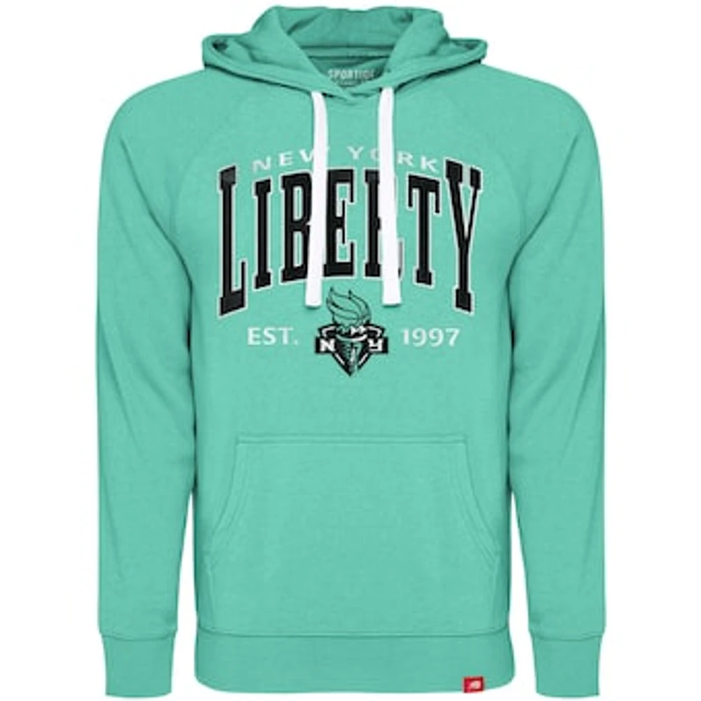 Unisex Sportiqe Mint New York Liberty Olsen Raglan Tri-Blend Pullover Hoodie