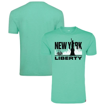 Unisex Sportiqe Mint New York Liberty Skyline Comfy Tri-Blend T-Shirt
