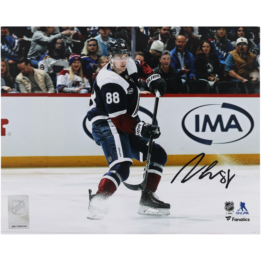 Martin Necas Colorado Avalanche Autographed 8" x 10" Navy Alternate Jersey Stopping Photograph