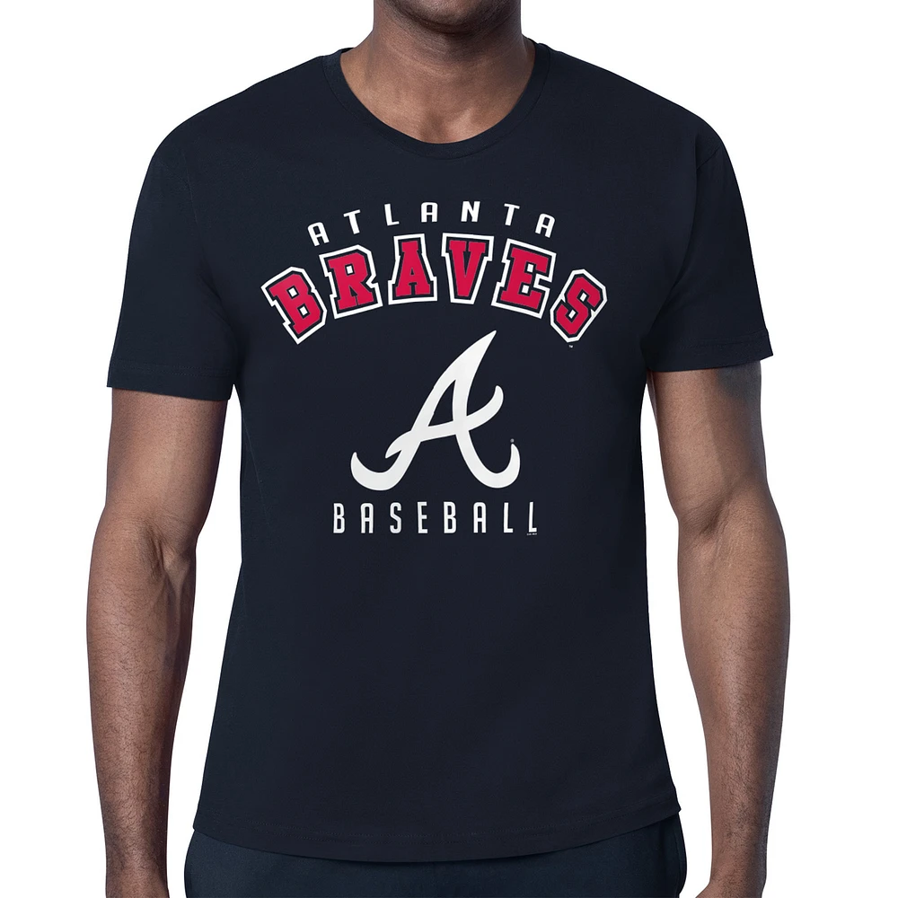 Men's Starter Navy Atlanta Braves Team Logo T-Shirt