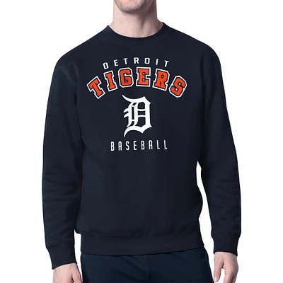 Men's Starter Navy Detroit Tigers Team Logo Fleece Pullover Sweatshirt
