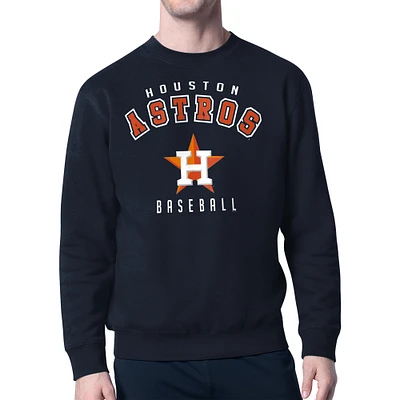 Men's Starter Navy Houston Astros Team Logo Fleece Pullover Sweatshirt