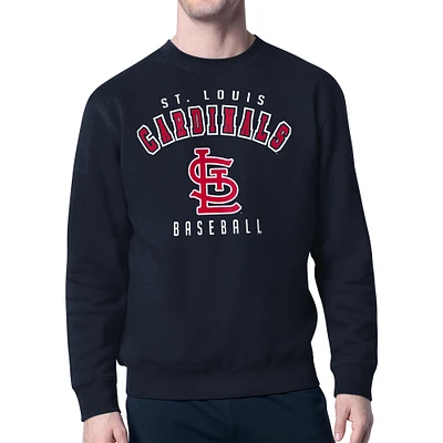 Men's Starter Navy St. Louis Cardinals Team Logo Fleece Pullover Sweatshirt