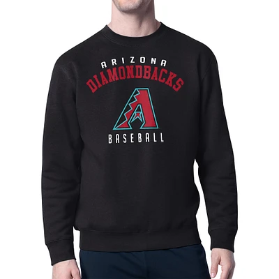 Men's Starter Black Arizona Diamondbacks Team Logo Fleece Pullover Sweatshirt