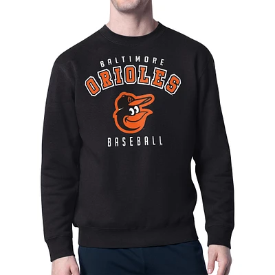 Men's Starter Black Baltimore Orioles Team Logo Fleece Pullover Sweatshirt