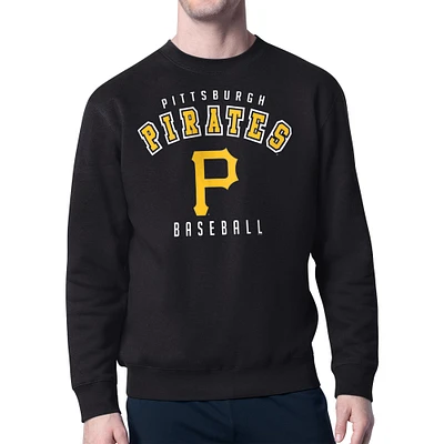 Men's Starter Black Pittsburgh Pirates Team Logo Fleece Pullover Sweatshirt