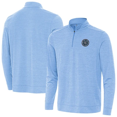Men's Antigua Sky Blue New York City FC Bright Quarter-Zip Pullover