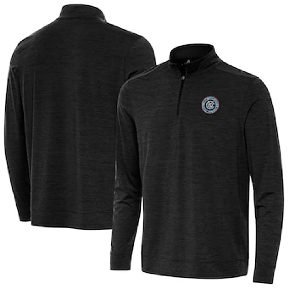 Men's Antigua Heather New York City FC Bright Quarter-Zip Pullover