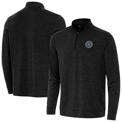 Men's Antigua Heather New York City FC Bright Quarter-Zip Pullover