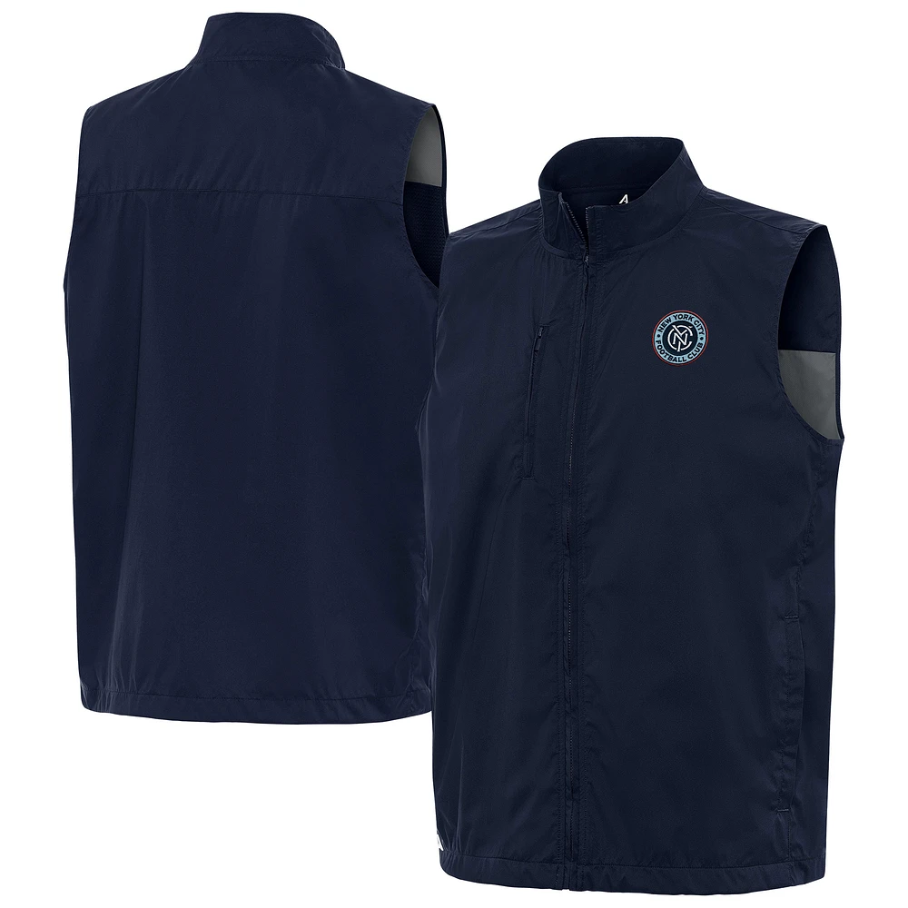 Men's Antigua Navy New York City FC Brisk Full-Zip Vest