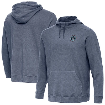 Men's Antigua  Heather Navy New York City FC Cloud Pullover Hoodie