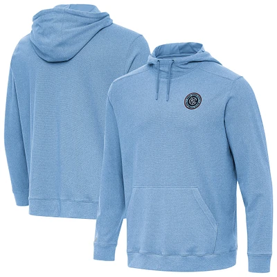Men's Antigua  Heather Sky Blue New York City FC Cloud Pullover Hoodie