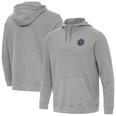 Men's Antigua Heather New York City FC Cloud Pullover Hoodie