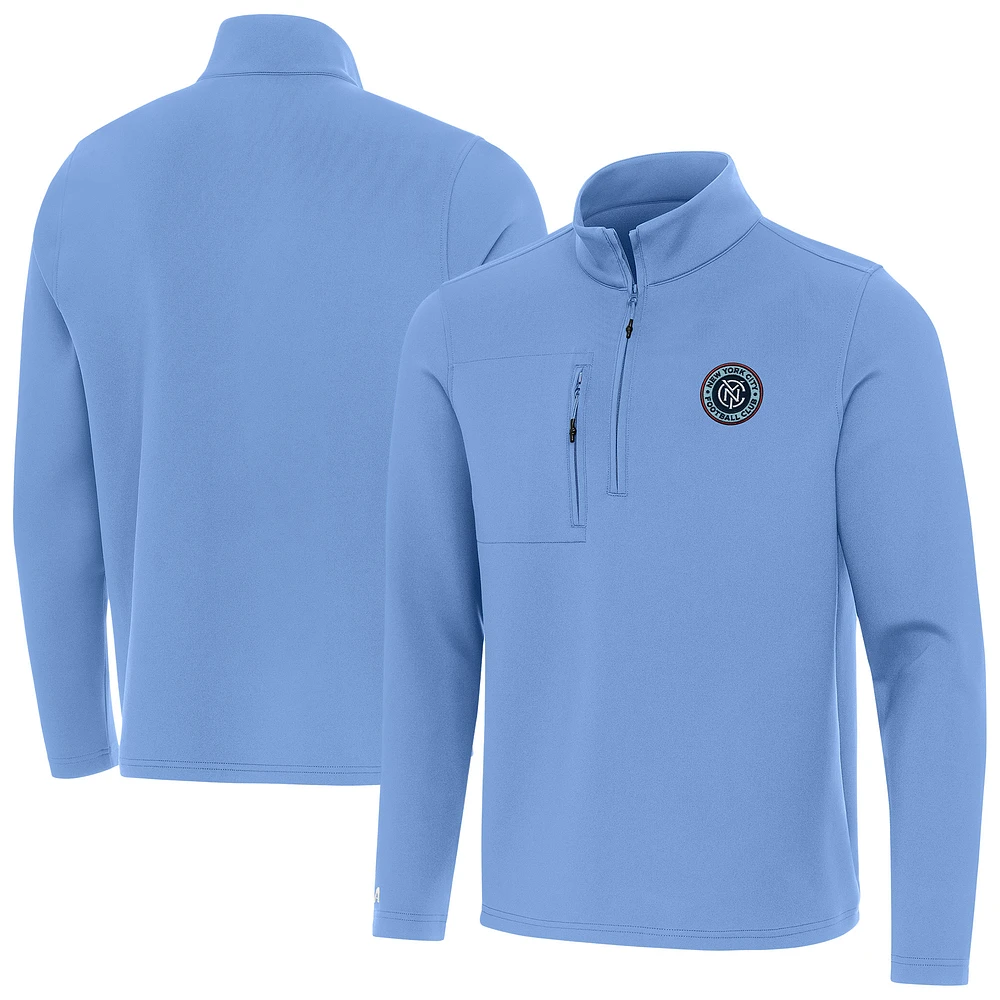 Men's Antigua Sky Blue New York City FC Insider Quarter-Zip Pullover