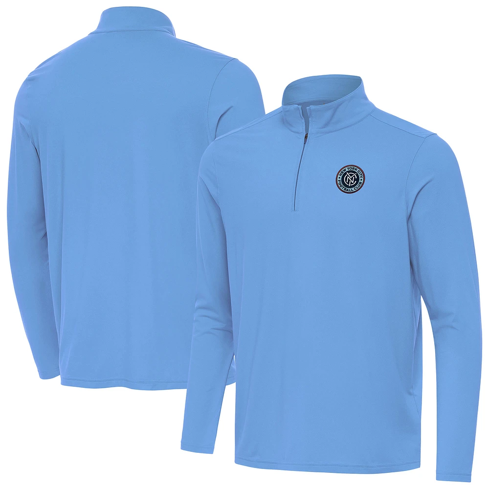 Men's Antigua Sky Blue New York City FC Intent Quarter-Zip Pullover