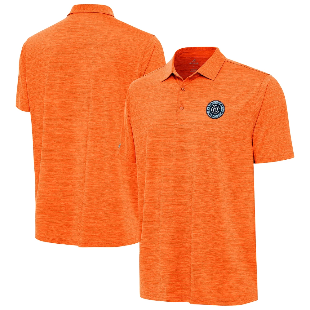 Men's Antigua Heather Orange New York City FC Layout Polo