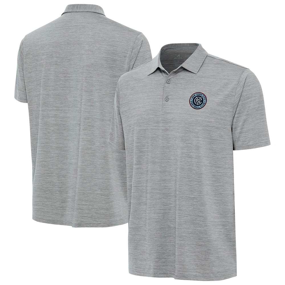 Men's Antigua Heather Gray New York City FC Layout Polo