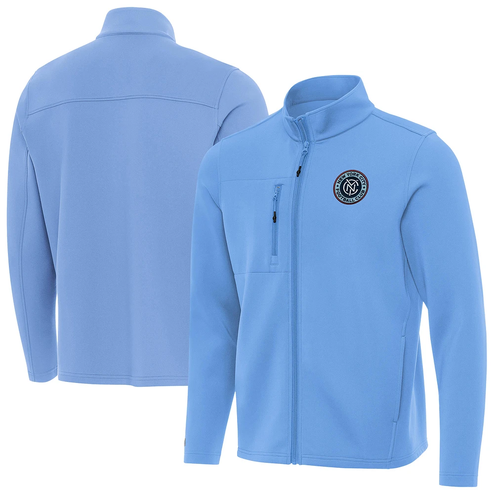 Men's Antigua Powder Blue New York City FC Objection Full-Zip Jacket